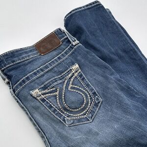 Big Star‎ Jenae Skinny Blue Jeans Womens 28R (31 X 32) Thick Stitch Embroidered